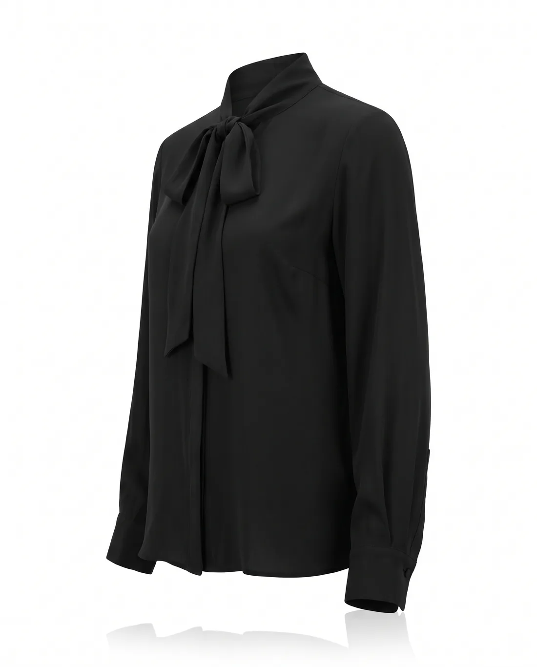 Blouse col lavallière noire