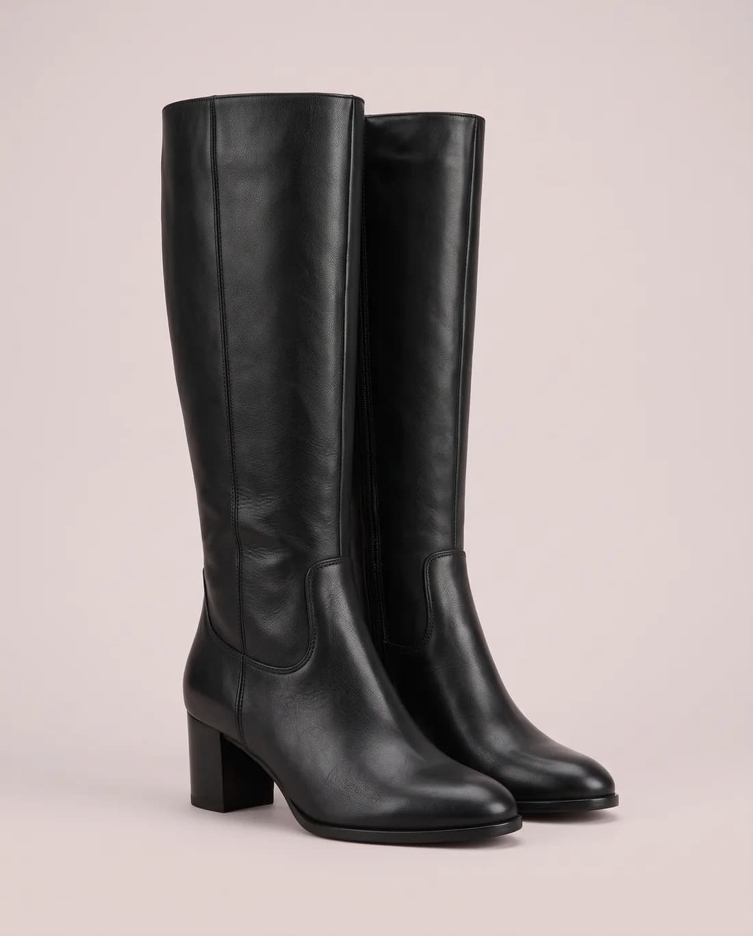 Bottes hautes cuir noir