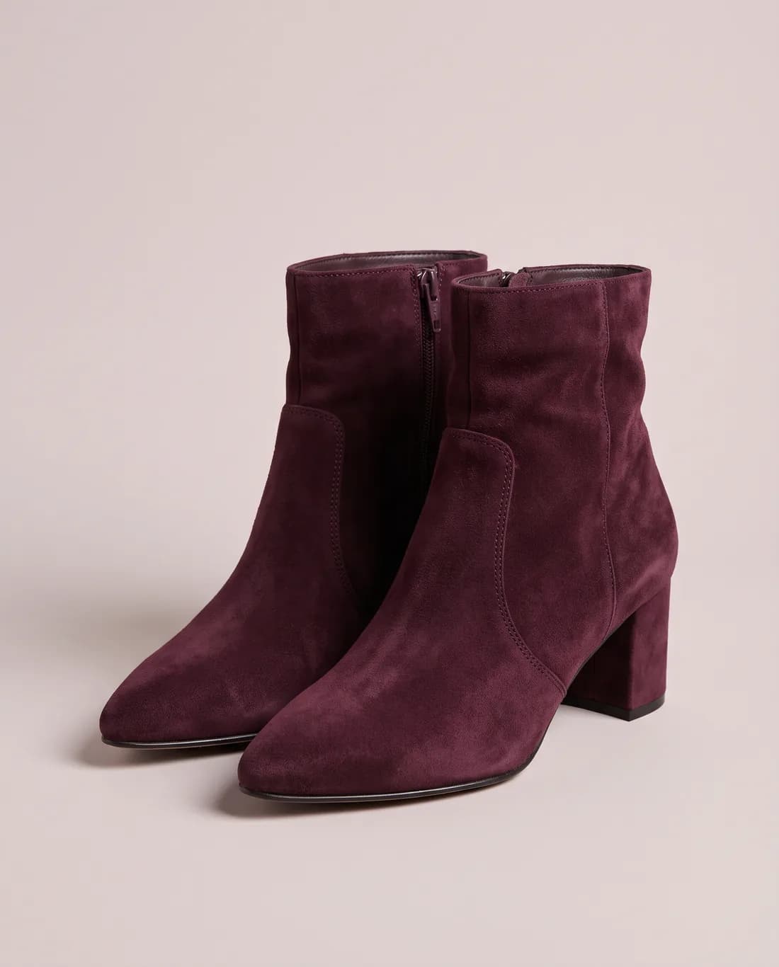 Bottines daim prune
