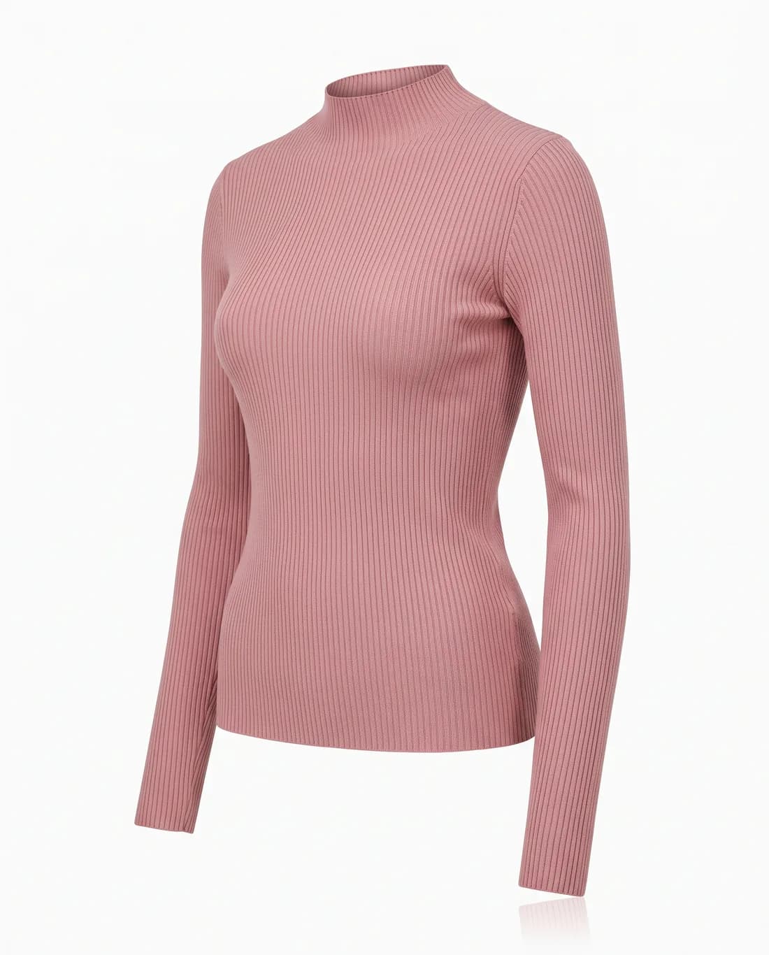 Maille fine côtelée rosé