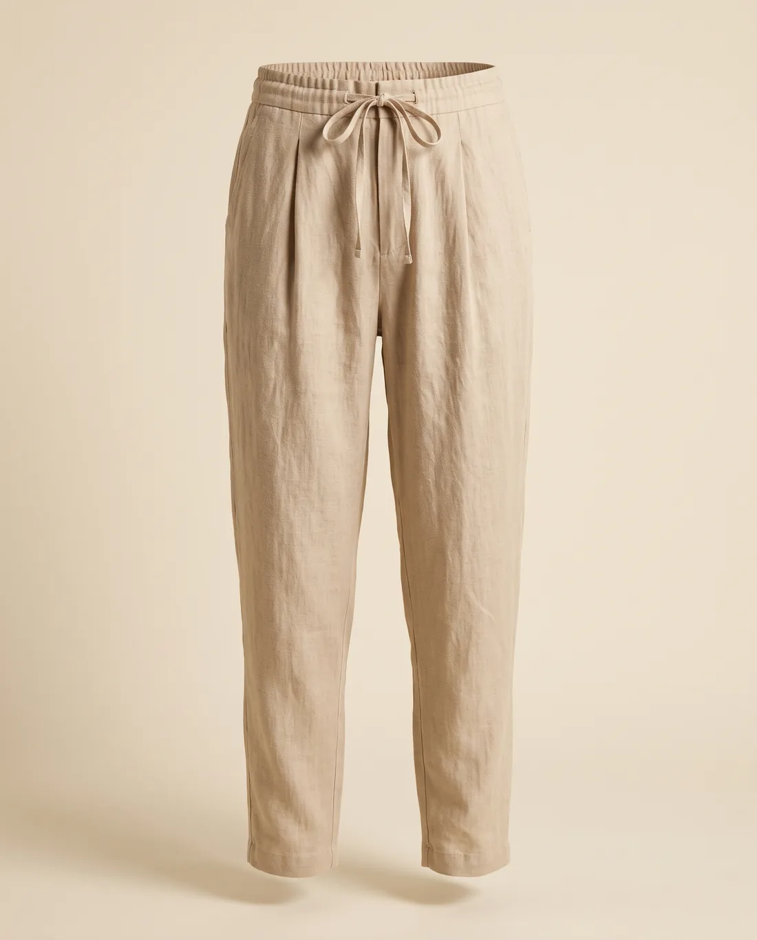 Pantalon carotte lin sable