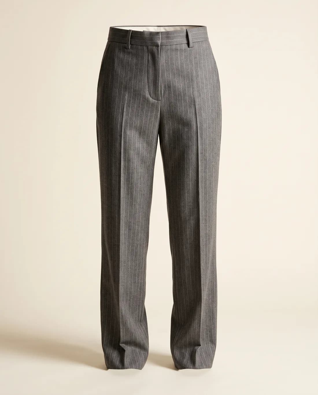 Pantalon tailleur rayé gris