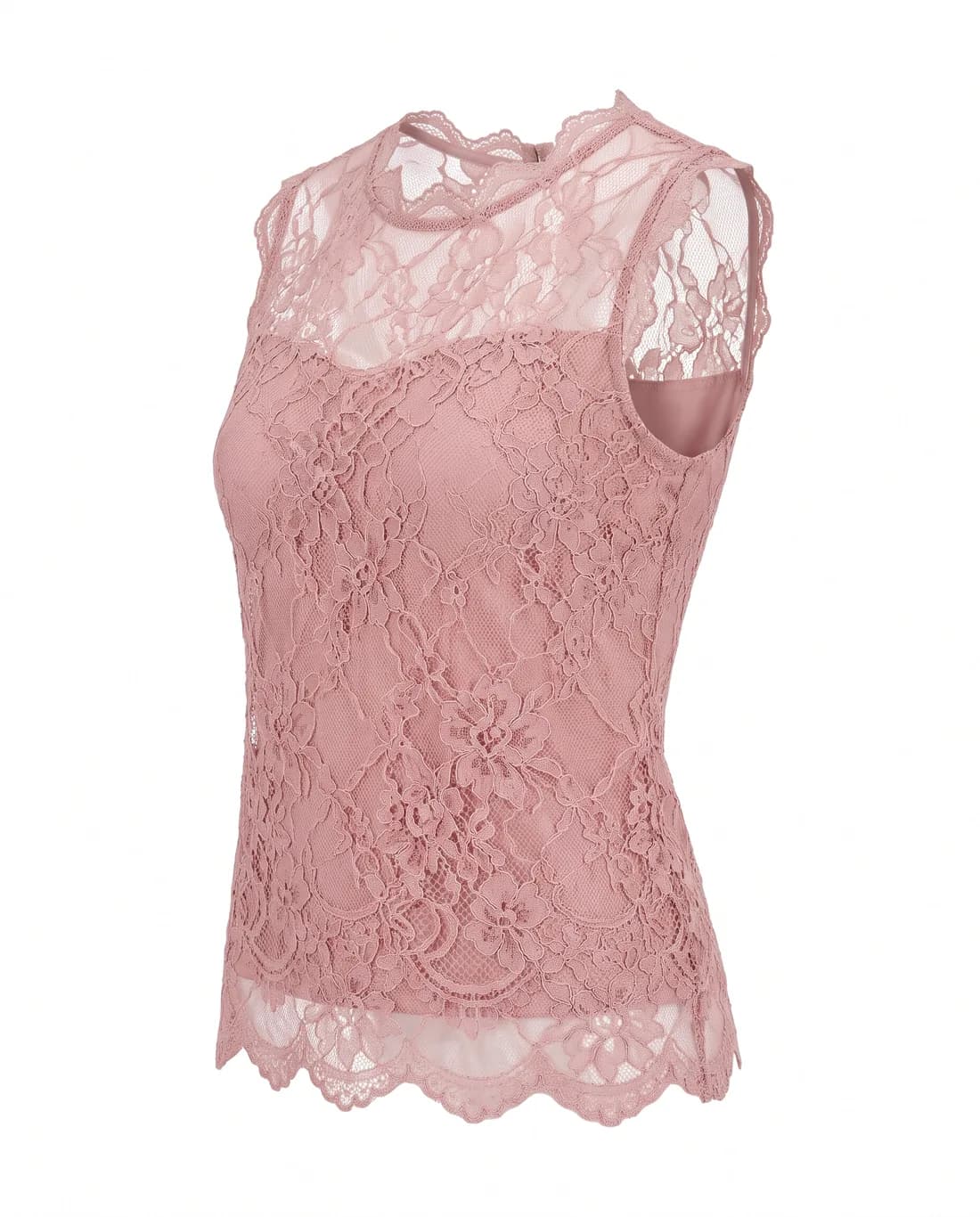 Top dentelle rosé